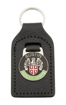 'Austin Healey Sprite' Enamel Badged Leather Key Ring