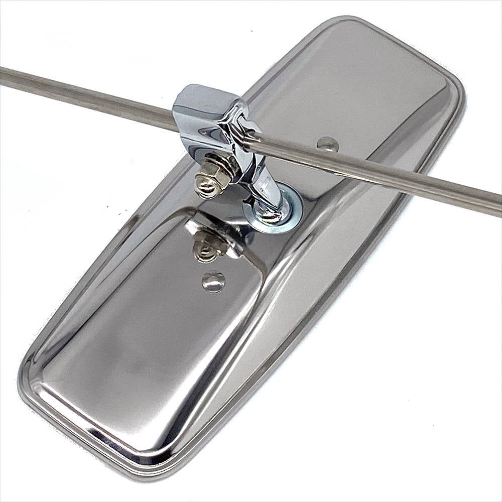 Stainless Steel RodMounted Sliding Clamp Mirror Classic Car Accessories