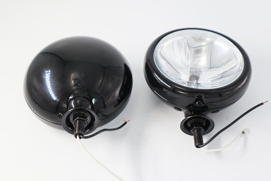 Black 5" Spotlights/Spotlamps For Classic Cars