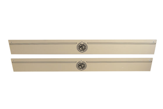 MGB Sill Edge Tread Plates - MG Logo - Stainless Steel