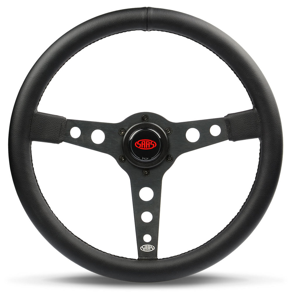 
                  
                    Steering Wheel Leatherette 14" ADR Retro Black Spoke - Black Stitching - SAAS
                  
                