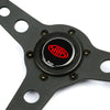 Steering Wheel Leatherette 14" ADR Retro Black Spoke - Black Stitching - SAAS