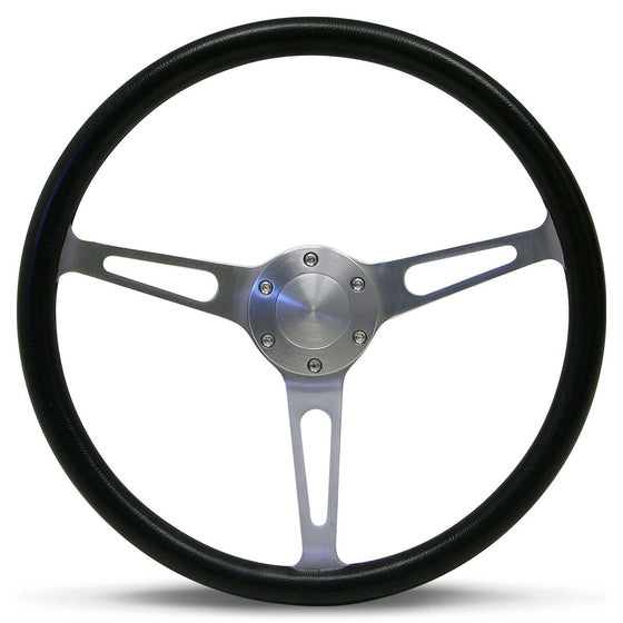 Steering Wheel Poly 15" Classic Brushed Alloy Slotted