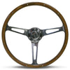 Steering Wheel Wood 15" Classic Polished Alloy Slots + Rivet