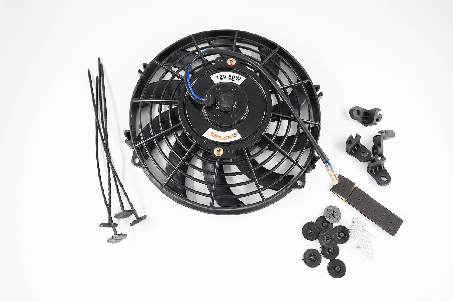 9" Aeroline Electric 12V Radiator Cooling Fan + Fitting Kit Classic