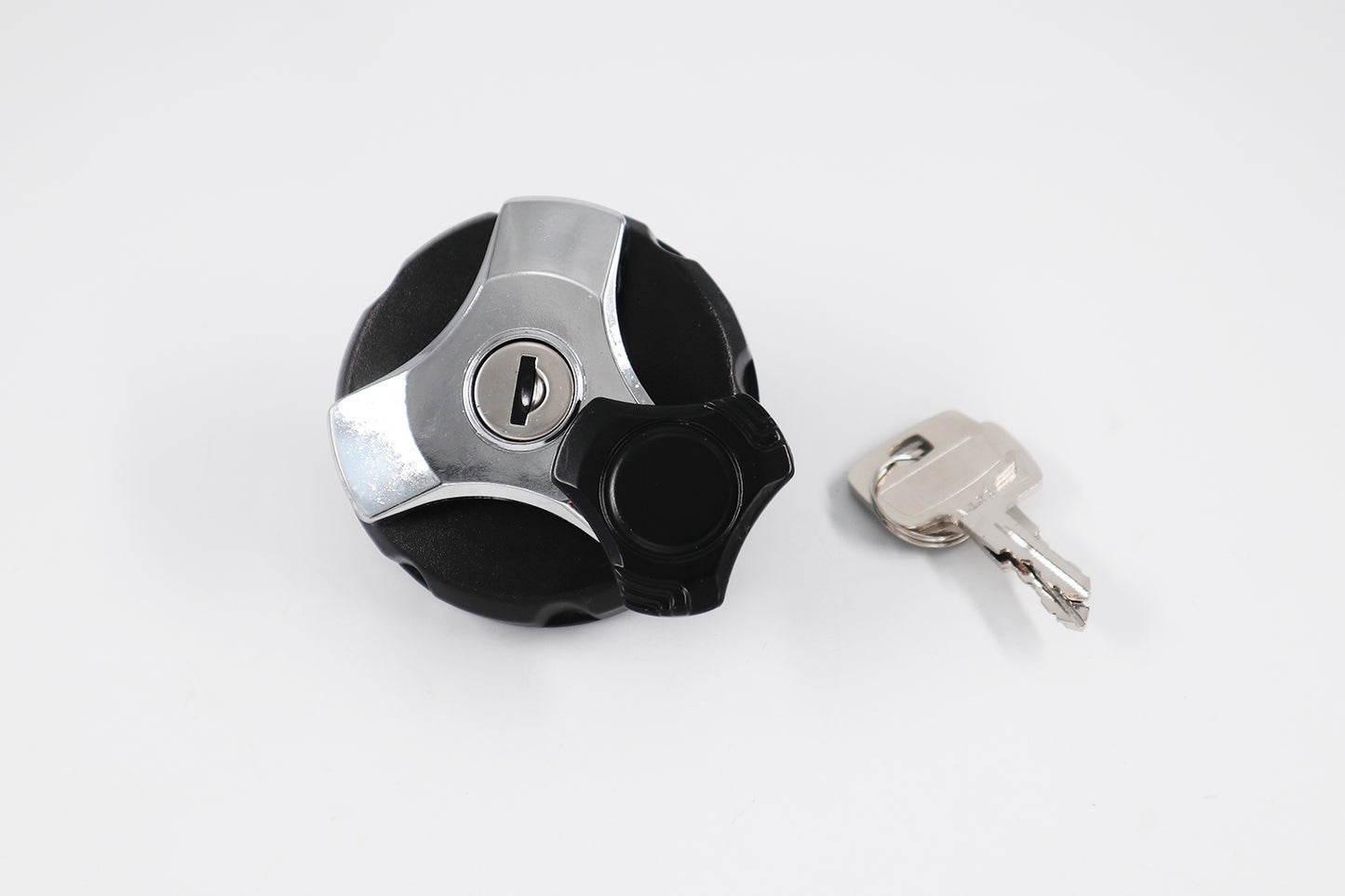 Tex Locking Fuel Cap - Chrome/Black