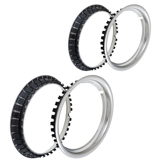 Wheel Trim Set, 14", chrome, 4 pieces Classic Car Accessories