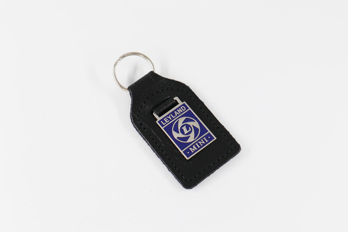 Leyland Mini Enamel Badged Leather Key Ring
