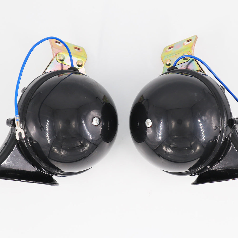 Lucas Style Large Classic Wind Horn - High/Low Pair - Black