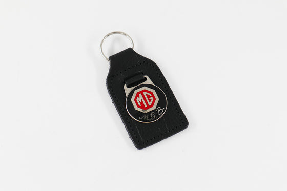 'MGB' Enamel Badged Leather Key Ring