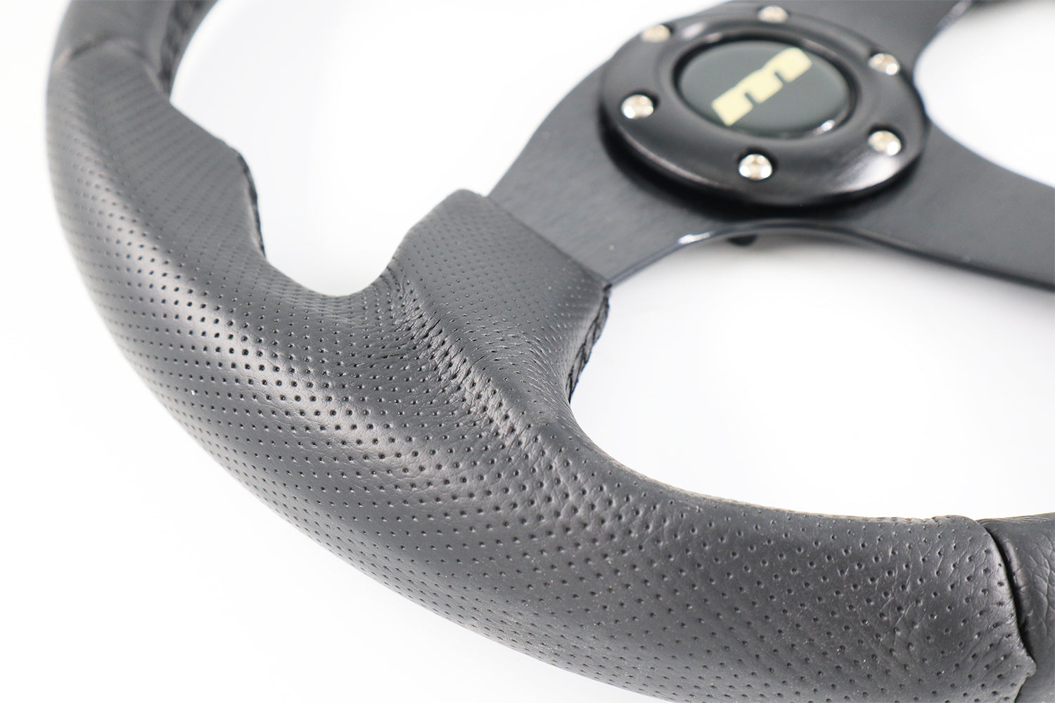 340mm Leather Steering Wheel Black Centre M Range Classic Car