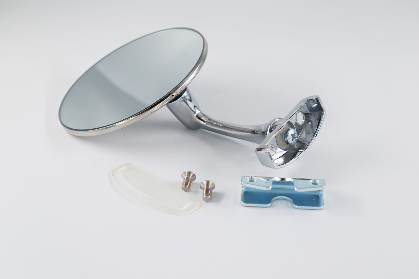 Chrome Quarterlight Mirror - Round Head - Convex Glass