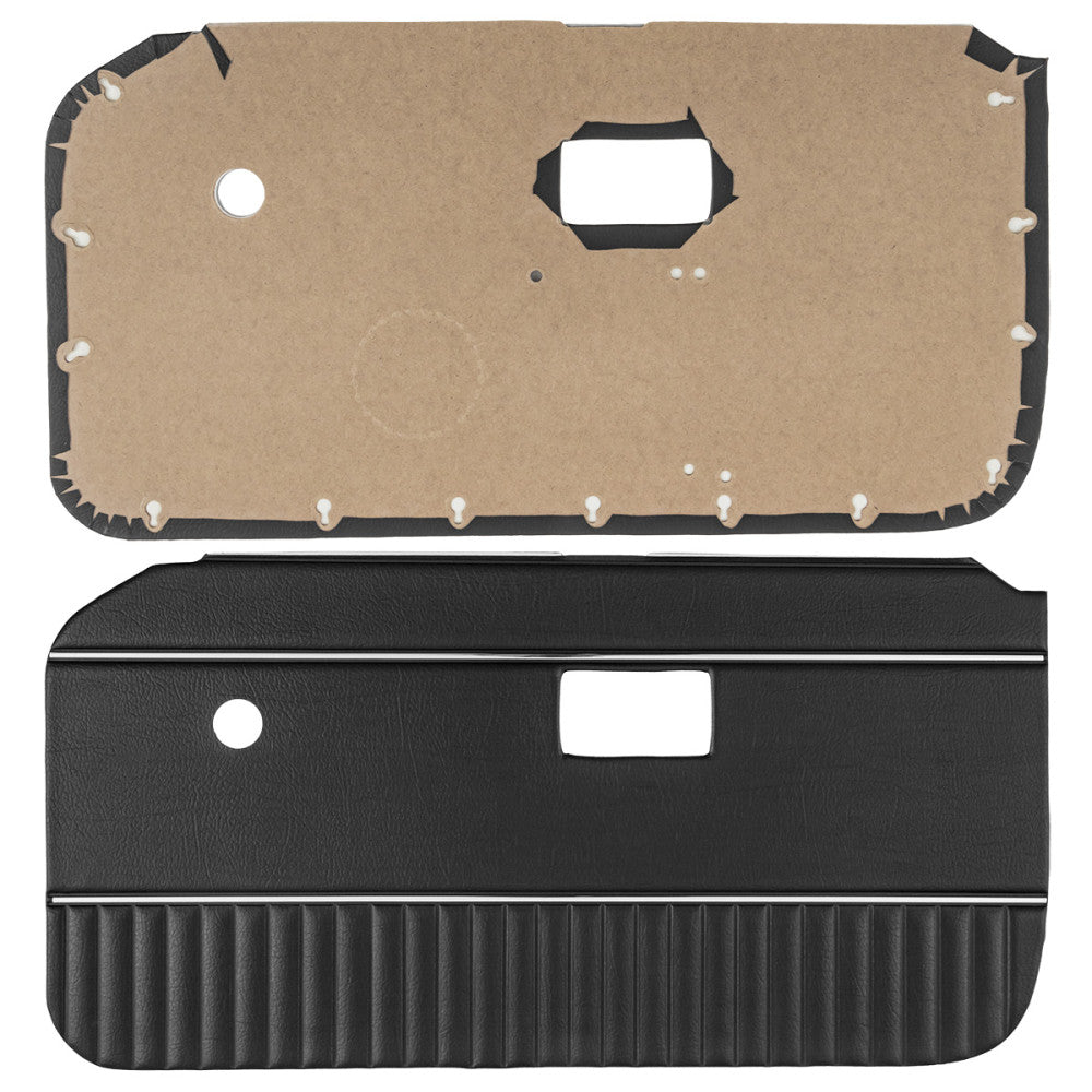 MGB Door Panels, black/chrome piping, pair
